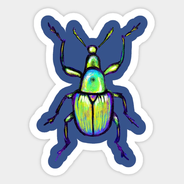 Iridescent Beetle Sticker by pastanaut